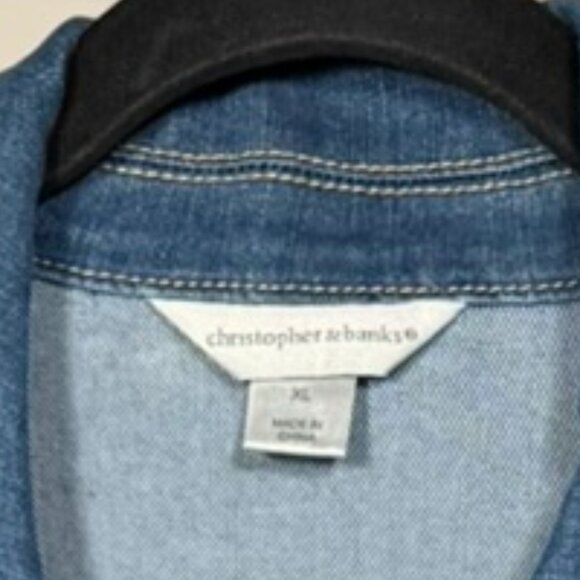 Christopher & Banks Embellished Denim Jacket with Rhinestone Bling - NWOT - Picture 3 of 6